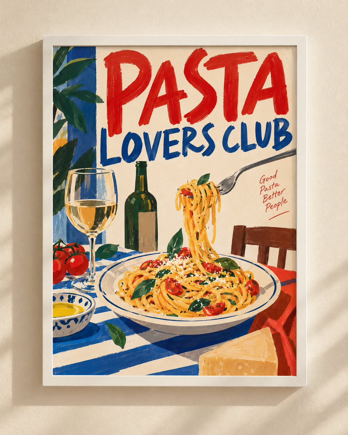 Pasta Lovers Club - plakat kuchenny w ramie