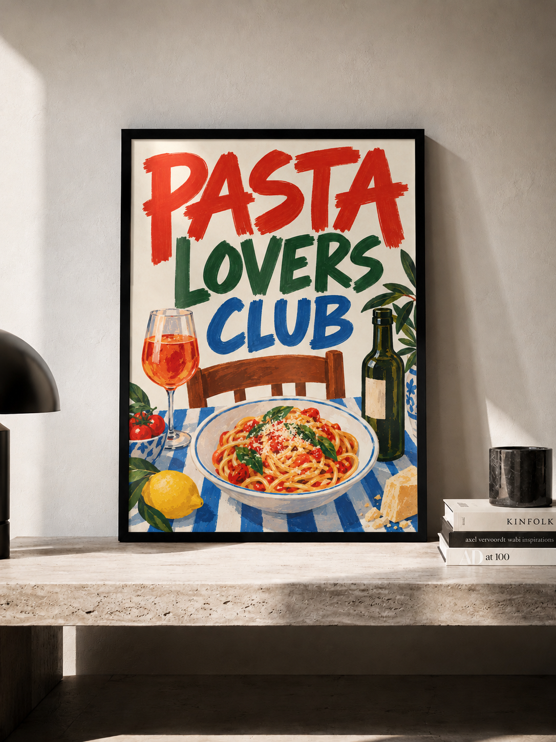 Pasta Lovers Club - plakat do kuchni w ramie