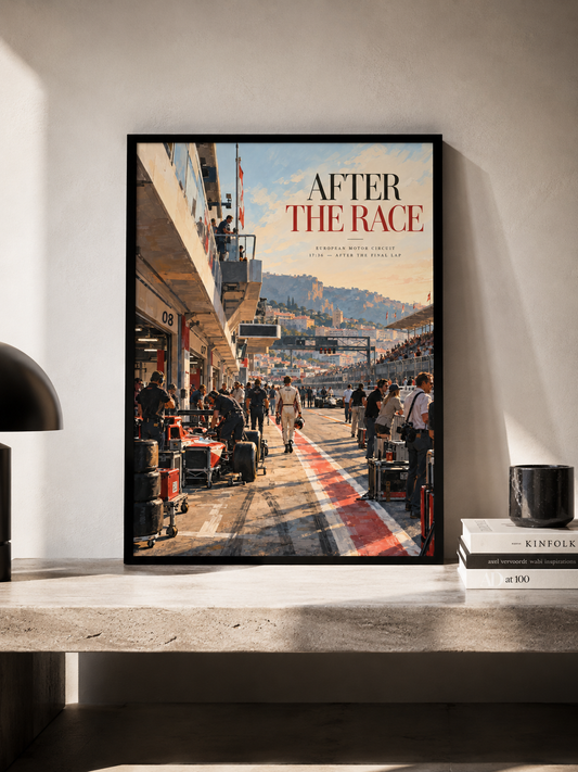After the Race - plakat motorsportowy w ramie