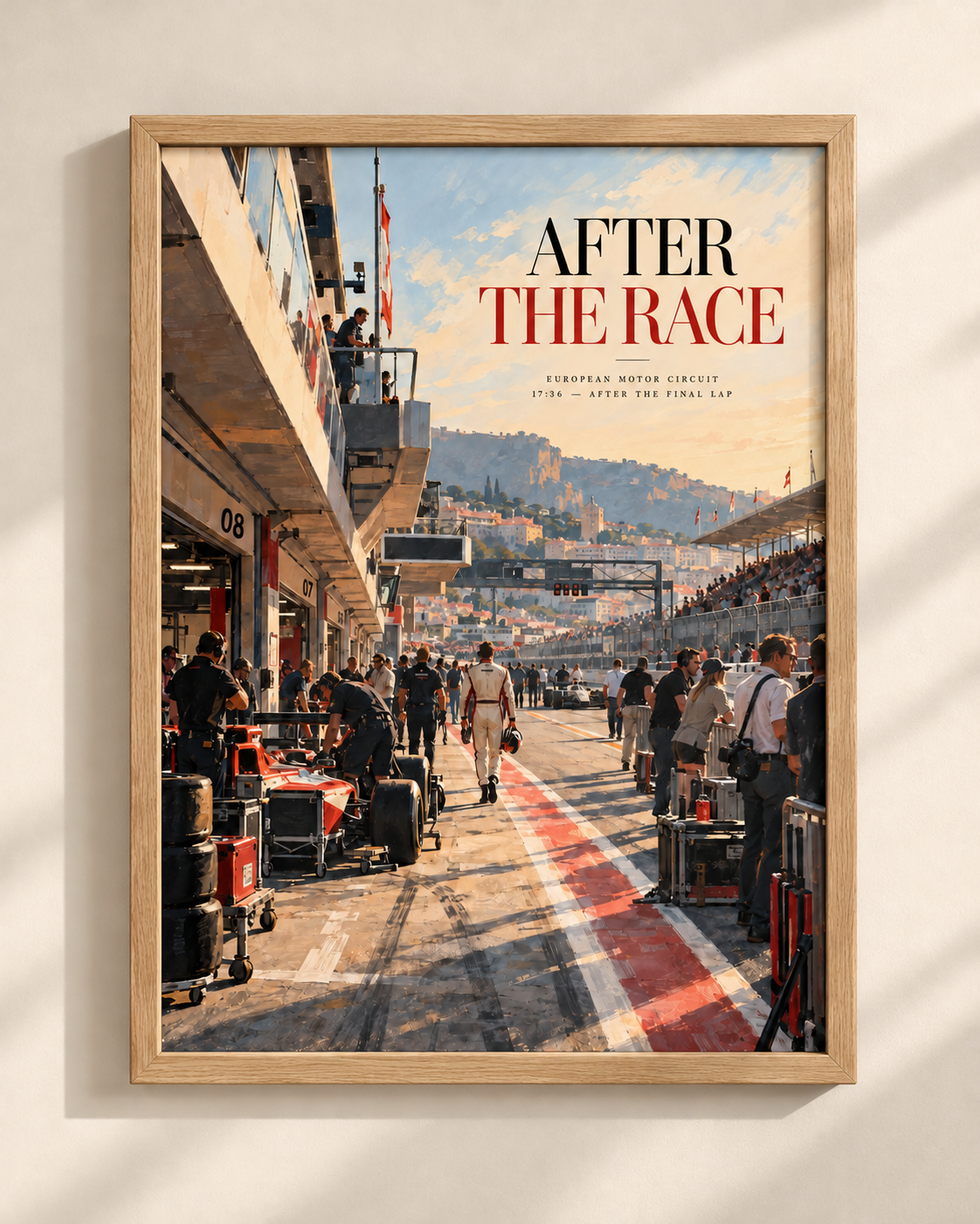 After the Race - plakat motorsportowy w ramie