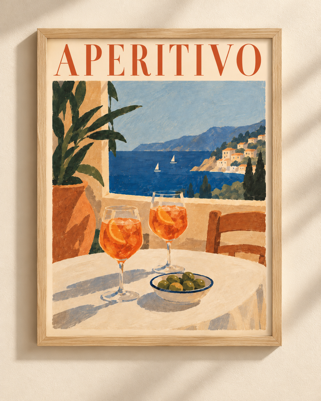Aperitivo II - Mediterranean poster in a frame