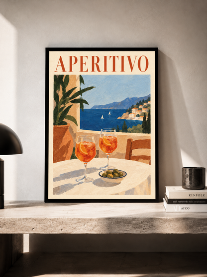 Aperitivo II - Mediterranean poster in a frame