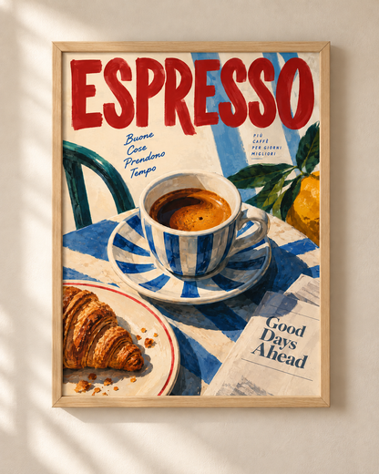 Espresso - retro plakat kawowy w ramie