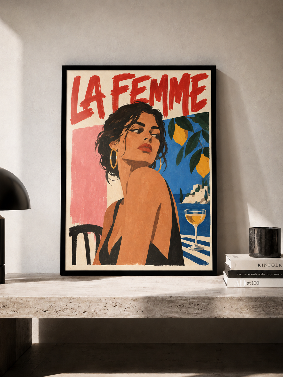 La Femme - plakat ilustracyjny w ramie