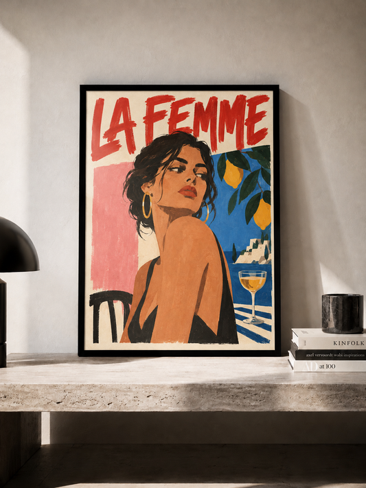 La Femme - plakat ilustracyjny w ramie
