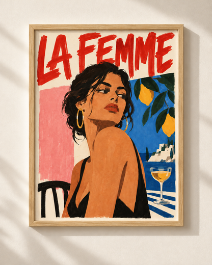 La Femme - plakat ilustracyjny w ramie
