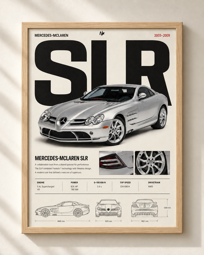 Mercedes - Benz SLR McLaren - plakat motoryzacyjny w ramie