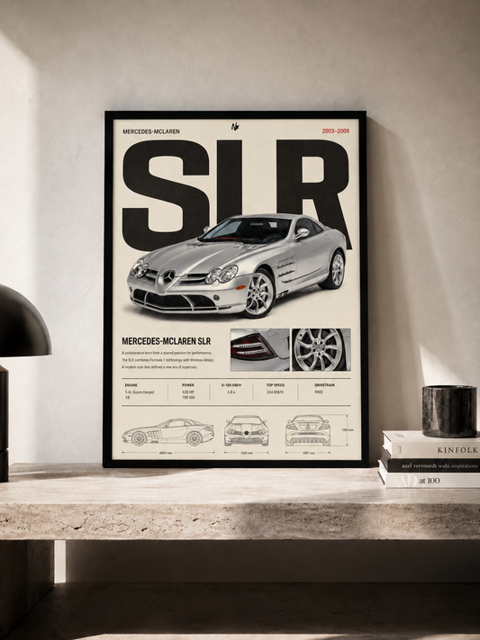 Mercedes - Benz SLR McLaren - plakat motoryzacyjny w ramie