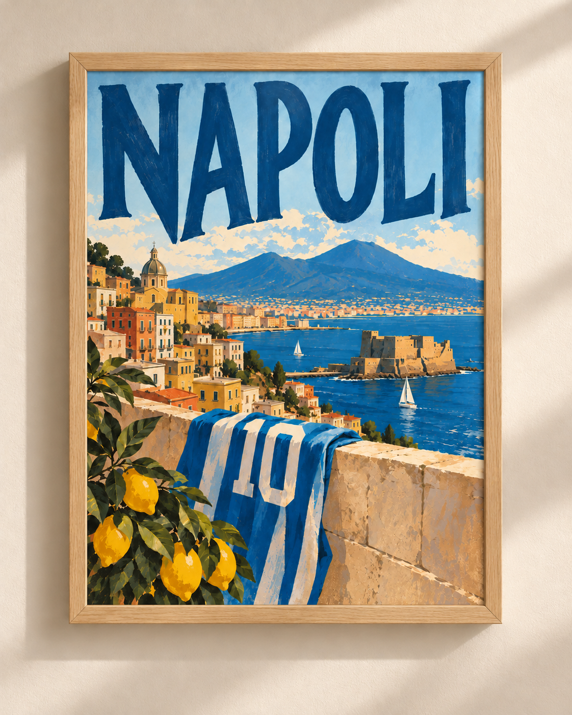 Napoli - plakat piłkarski w ramie