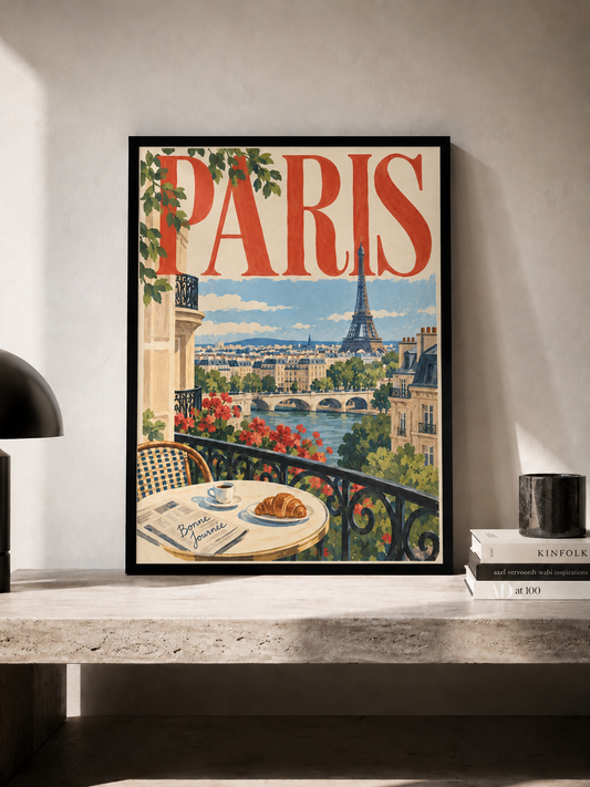 Paris Vintage - plakat podróżniczy w ramie