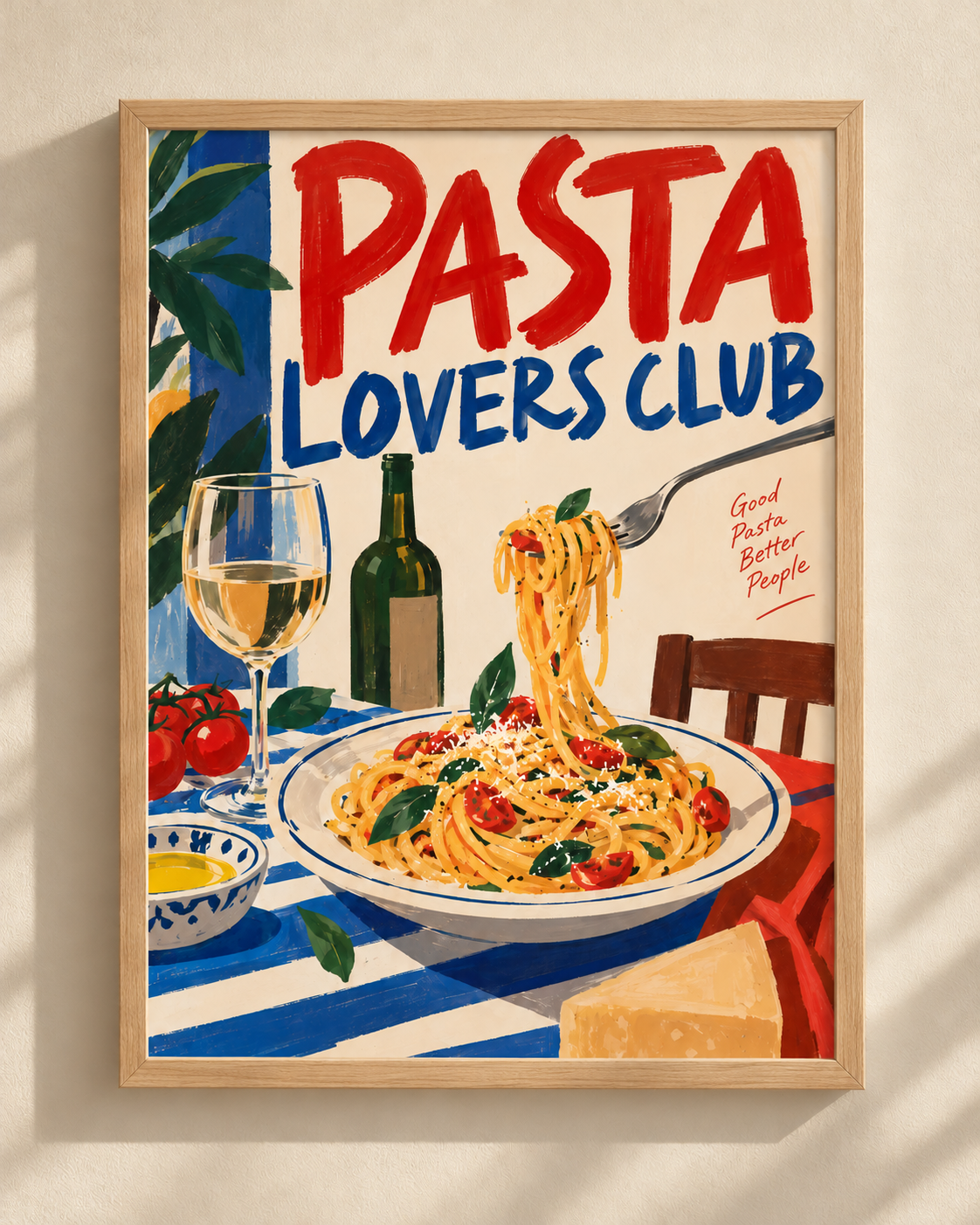 Pasta Lovers Club - plakat kuchenny w ramie