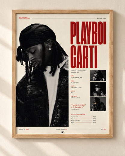 Playboi Carti - plakat muzyczny w ramie
