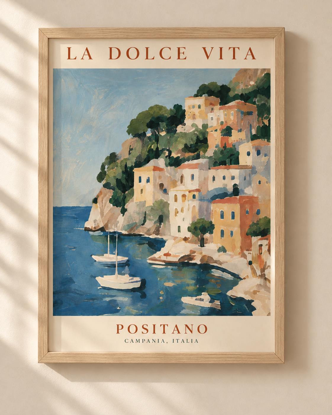 La Dolce Vita Positano - plakat podróżniczy w ramie