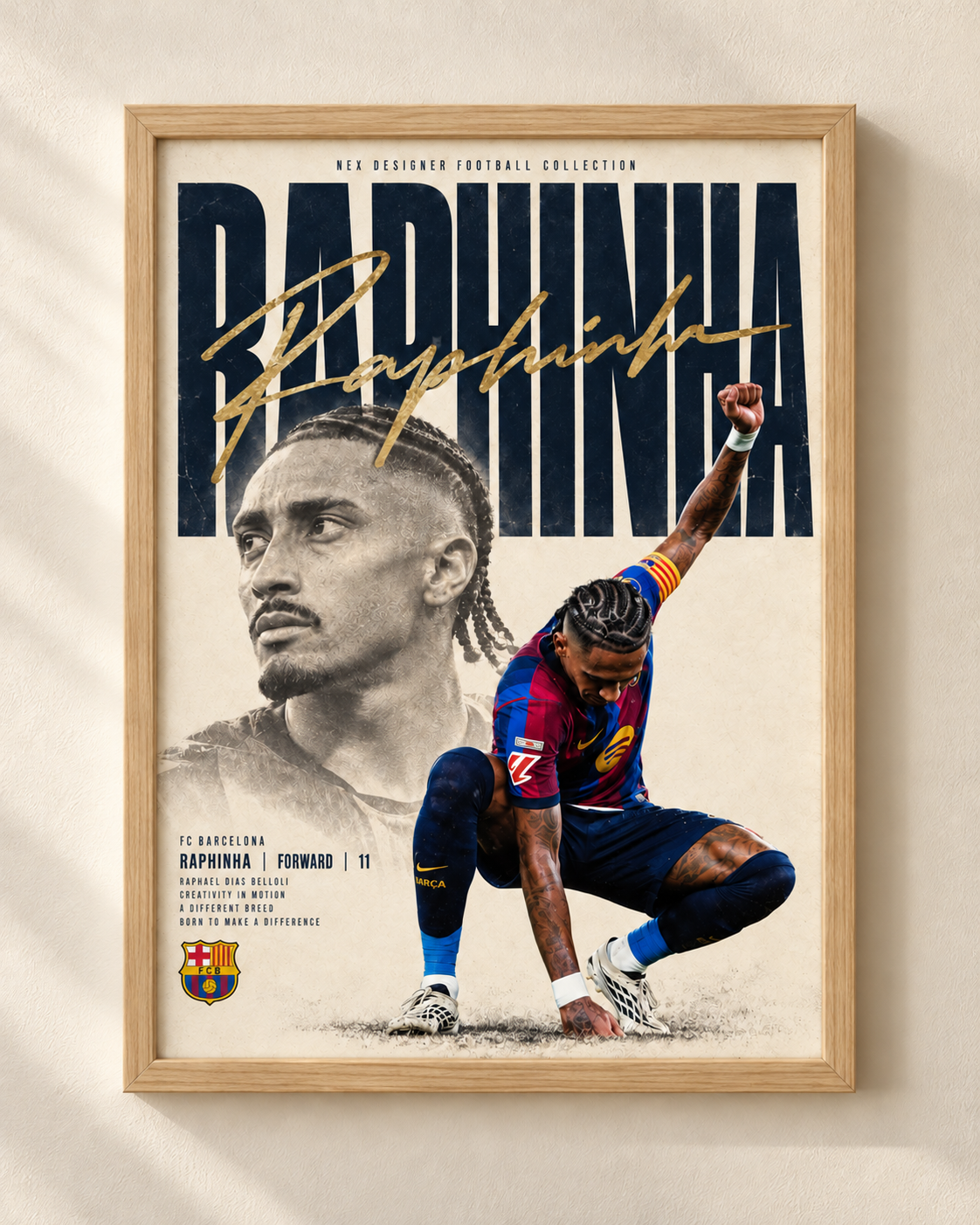Raphinha - Framed FC Barcelona Poster