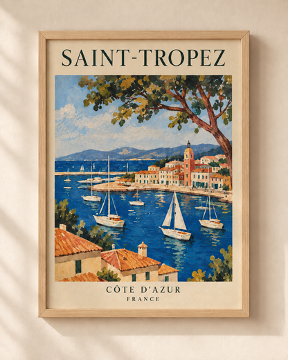 Saint-Tropez - plakat podróżniczy w ramie