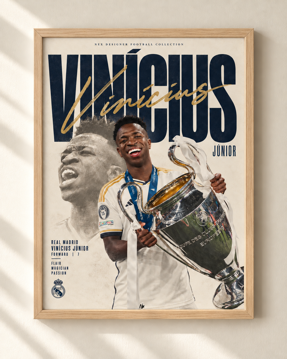 Vinícius Júnior - framed football poster