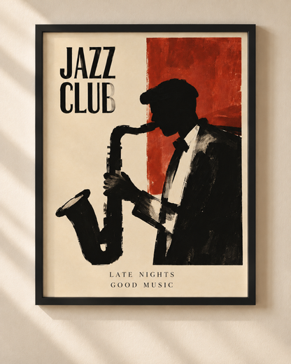 Jazz Club - plakat jazzowy w ramie