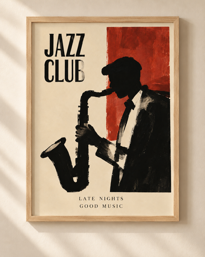 Jazz Club - plakat jazzowy w ramie