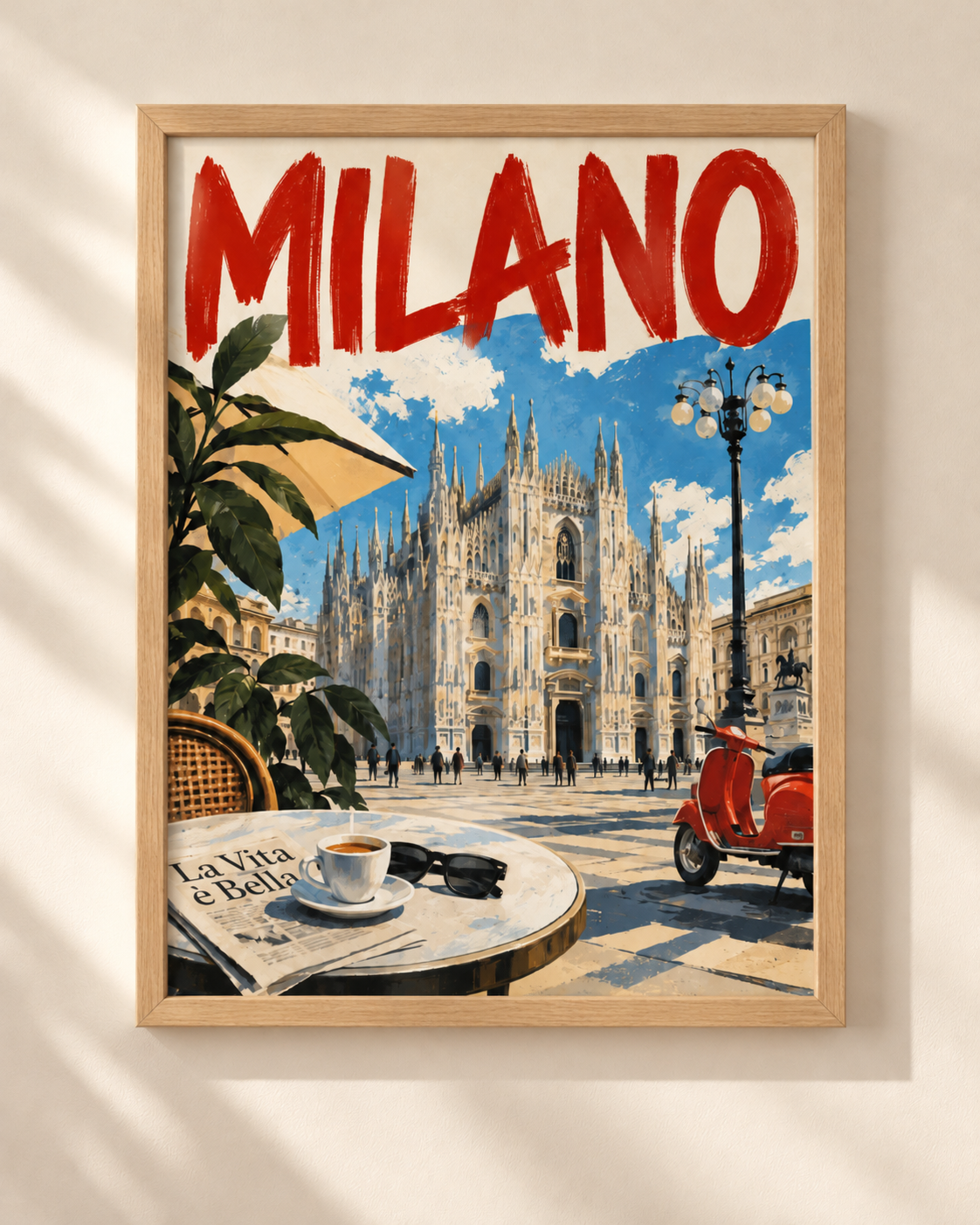 Milano - plakat podróżniczy w ramie