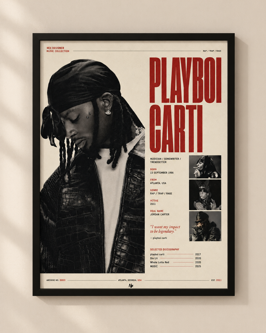 Playboi Carti - plakat muzyczny w ramie