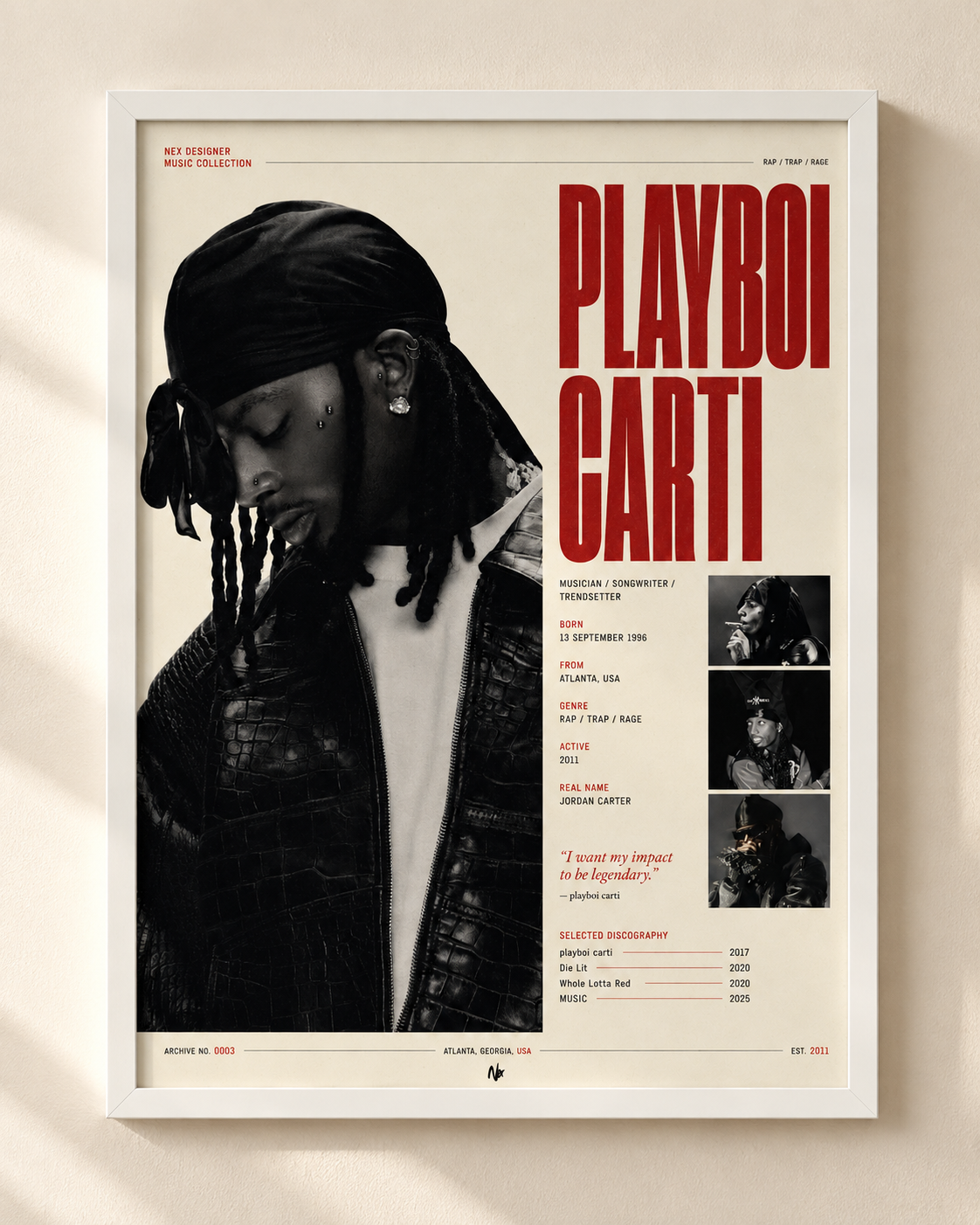 Playboi Carti - plakat muzyczny w ramie
