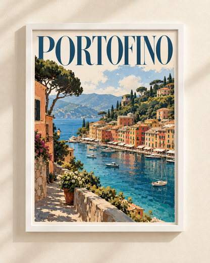 Portofino - plakat podróżniczy w ramie