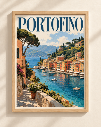 Portofino - plakat podróżniczy w ramie