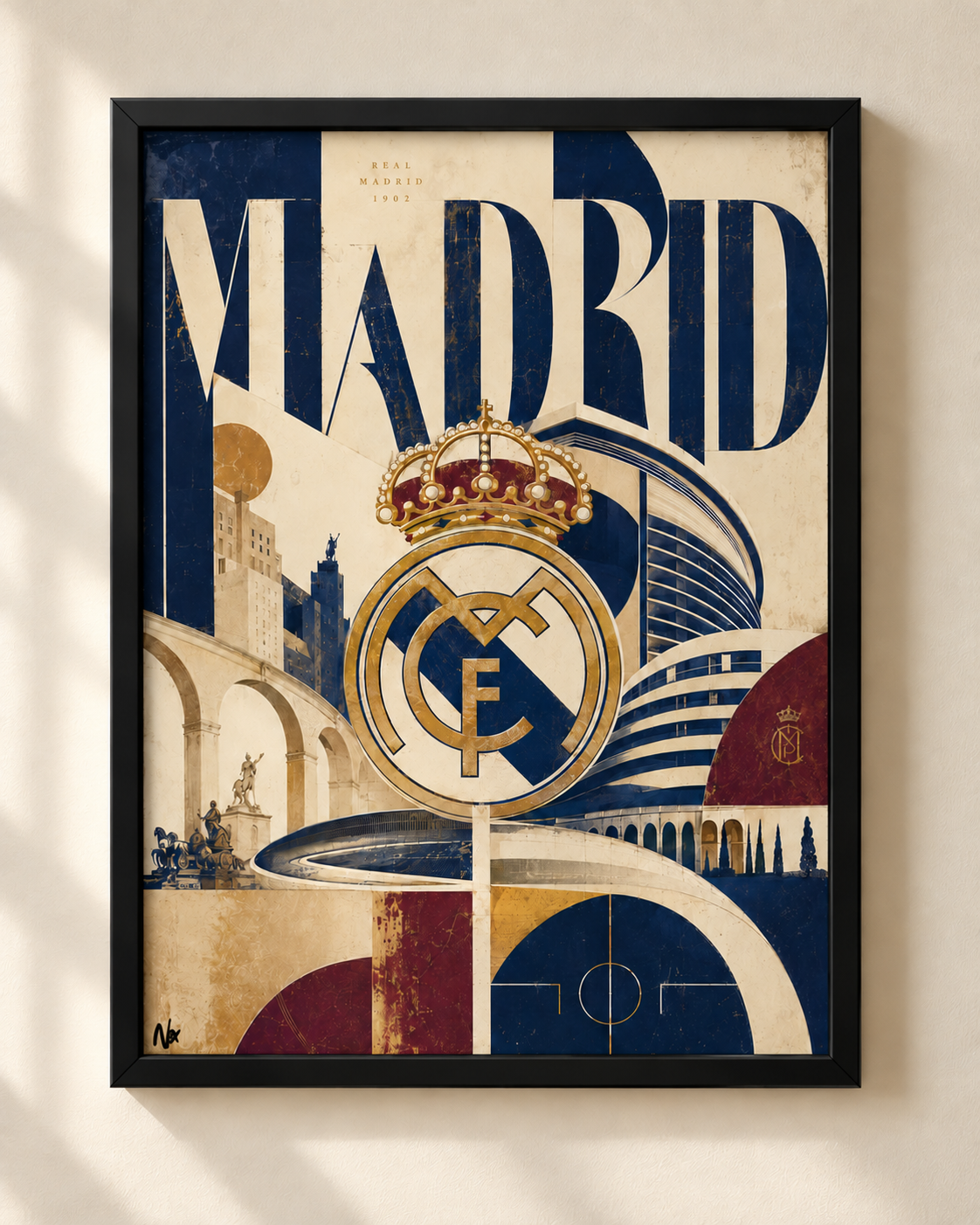 Real Madrid - plakat piłkarski w ramie
