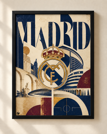 Real Madrid - plakat piłkarski w ramie