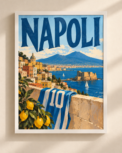Napoli - plakat piłkarski w ramie