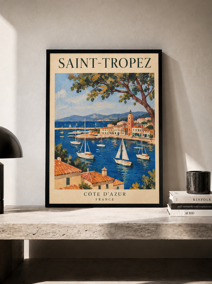 Saint-Tropez - plakat podróżniczy w ramie