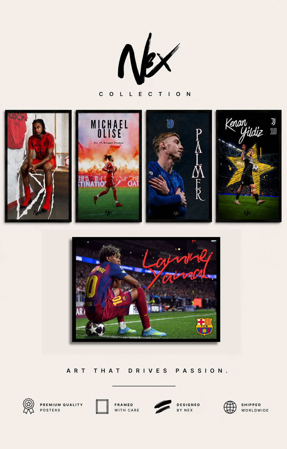 Kylian Mbappé "KM10" - plakat piłkarski w ramie