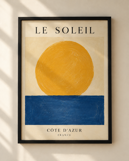 NEX Le Soleil Côte d’Azur France poster in a black frame